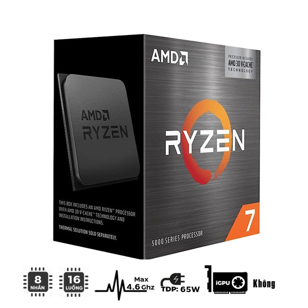 CPU AMD Ryzen 7 5700X3D | 3.0GHz up to 4.1 GHz, 8 Cores 16 Threads, AM4